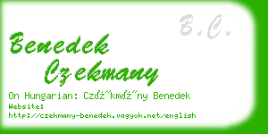 benedek czekmany business card